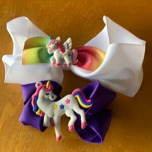Unicorn hair bows nwot adorable